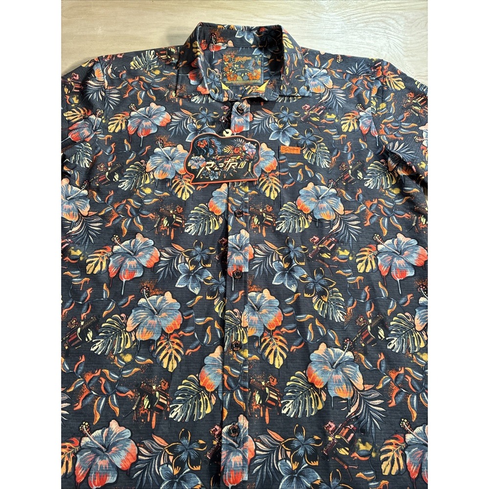RETRO RIFLE " HAWAIIAN‎ DRIP" BUTTON DOWN Men's Large